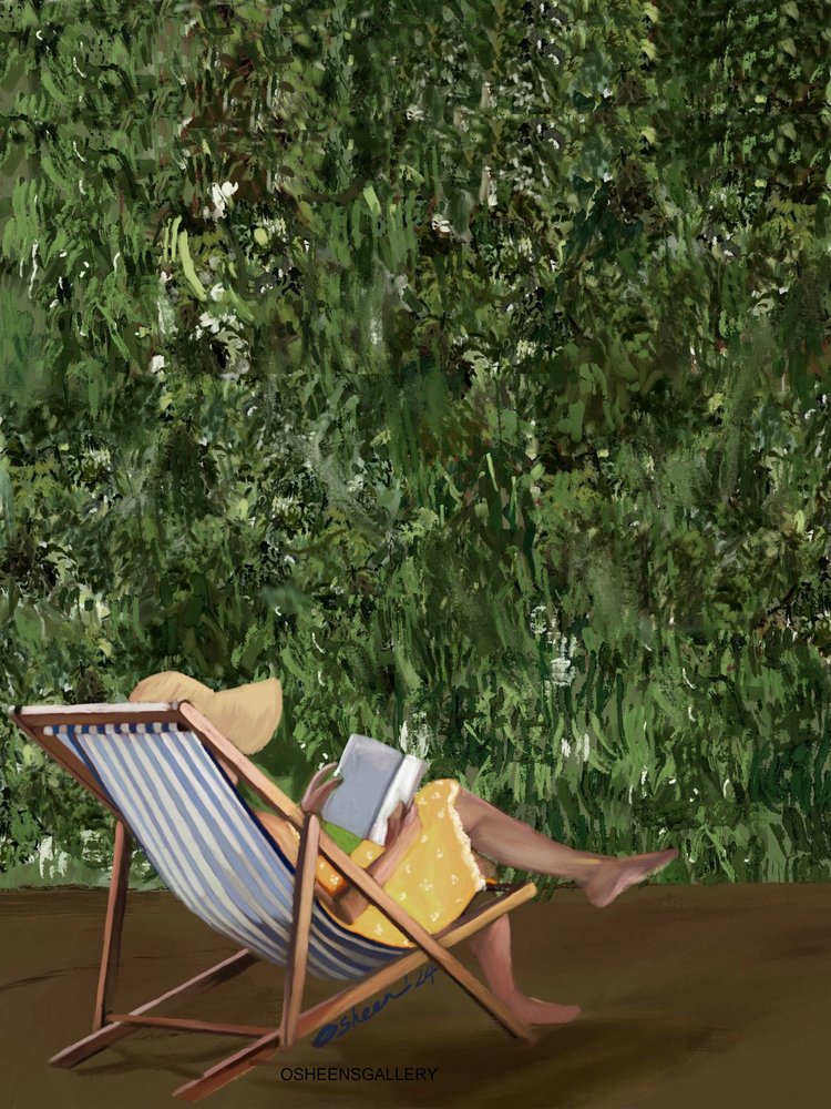 Lesen im Garten von Osheensgallery