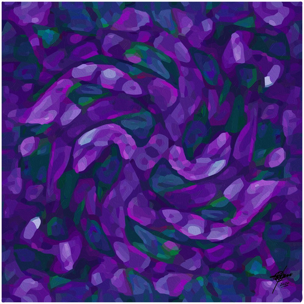 Abstrakte Violette Wirbel von Osvaldo Russo