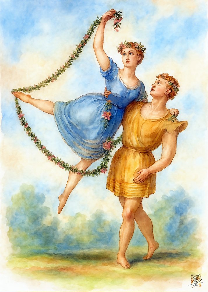 Tanzendes Frühlingspaar von Osvaldo Russo