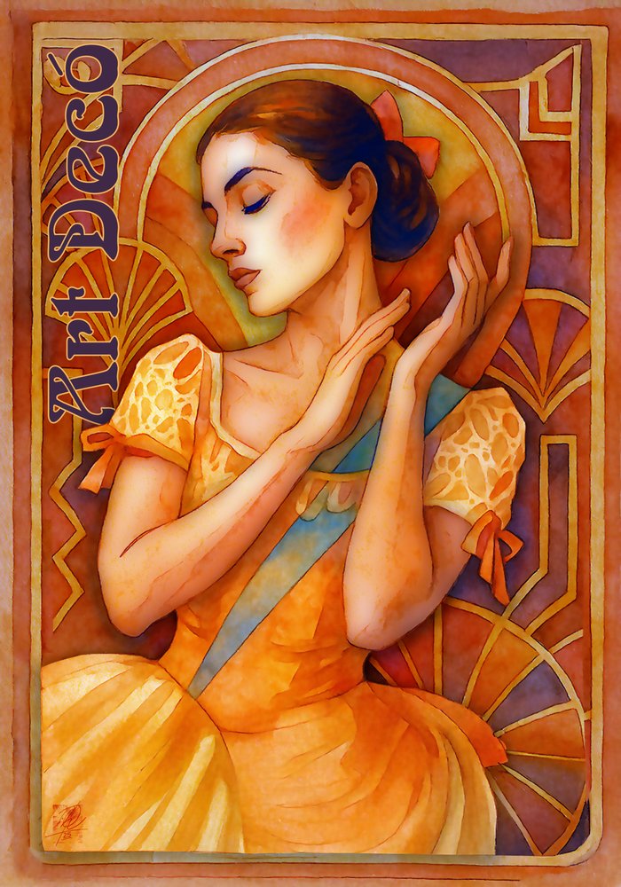 Elegante Art Deco Frau von Osvaldo Russo