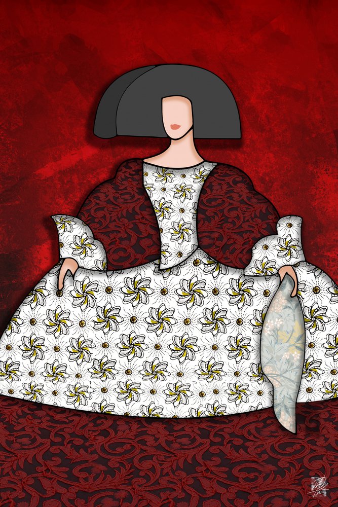 Elegante Dame im Blumenkleid von Osvaldo Russo
