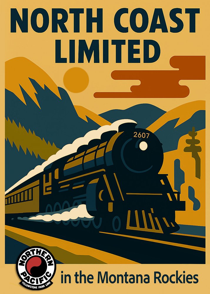 Vintage Bergzugreise von Osvaldo Russo