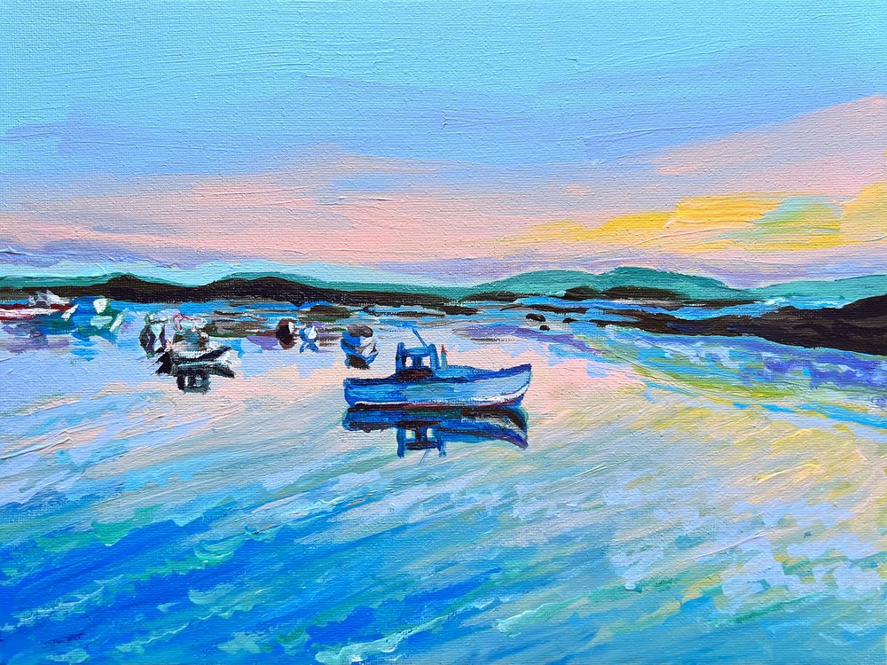 Bunte Boote Ruhiges Wasser von Pauline Wegman | Key and Sea Creative