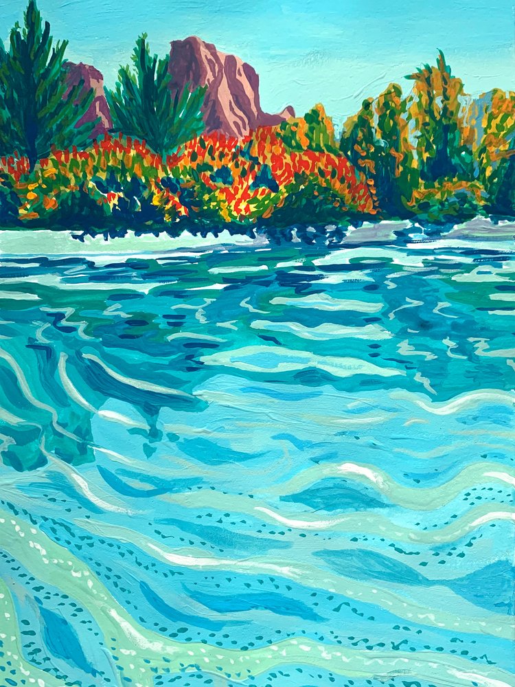 Bunter Bergfluss von Pauline Wegman | Key and Sea Creative