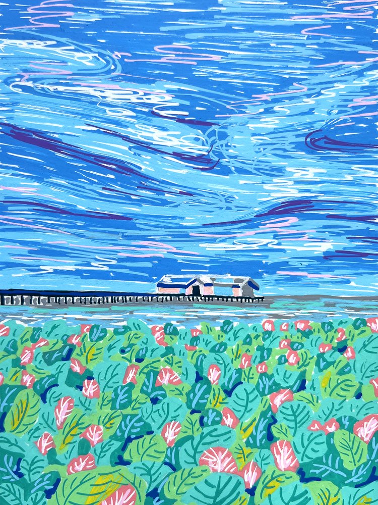 Lebhafter Küstenpier von Pauline Wegman | Key and Sea Creative