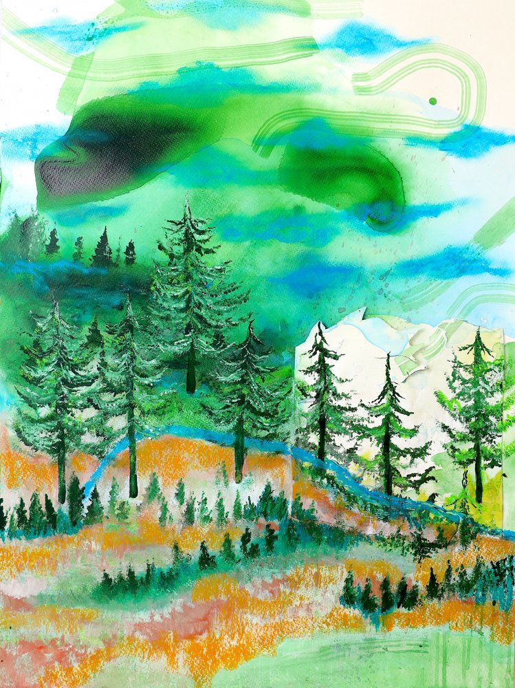 Abstrakter Bergwald von Poonam Choudhary
