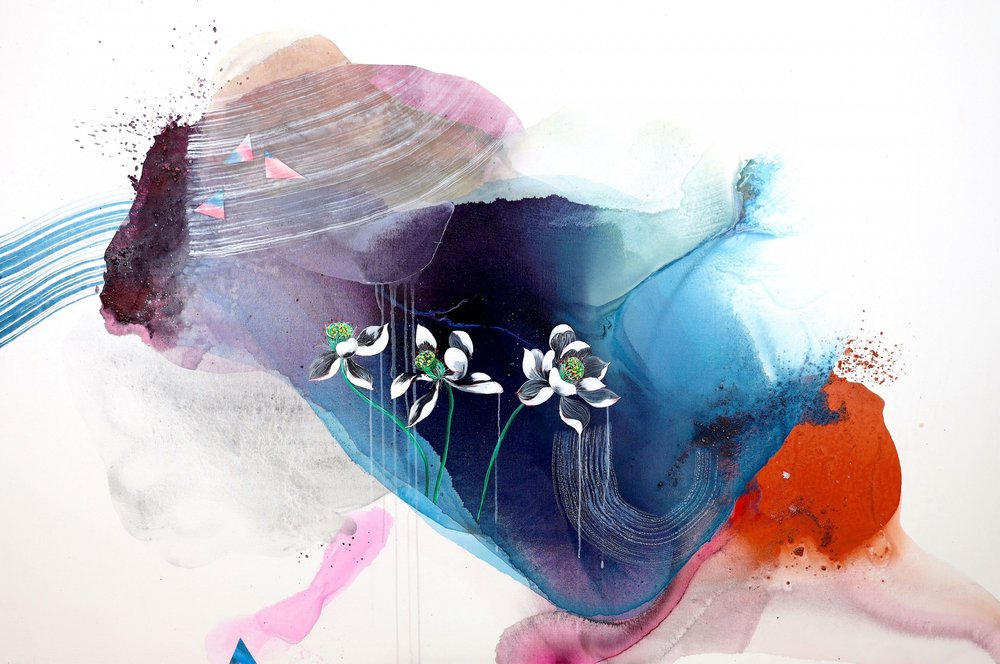 Serene Florales Abstrakt von Poonam Choudhary