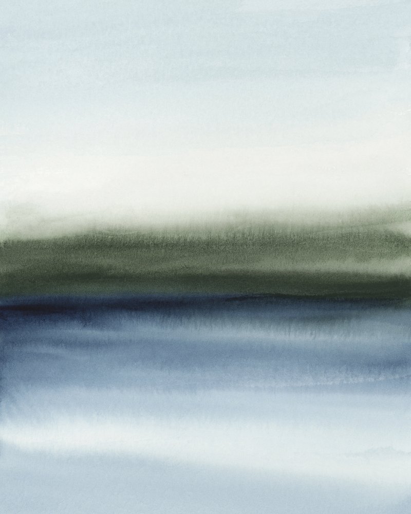 Nebliger blau-grüner Horizont von Rachel Elise