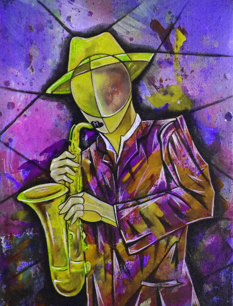 Abstrakter Jazzsaxophonist von Ricardo Maya