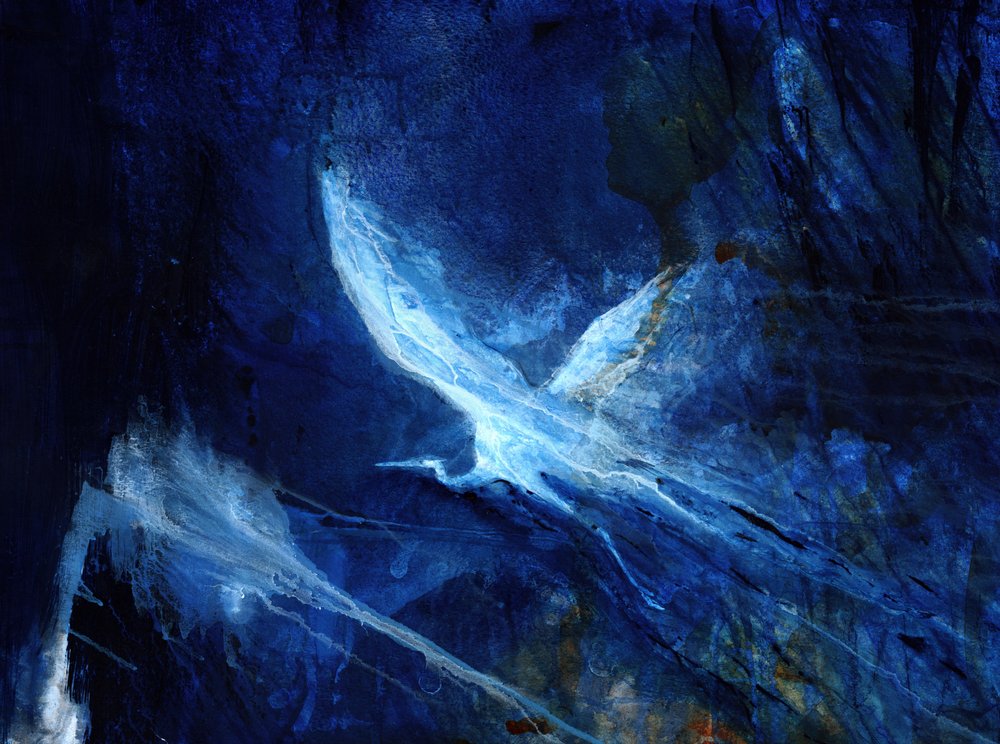 Ätherischer blauer Vogel von RodMacIver