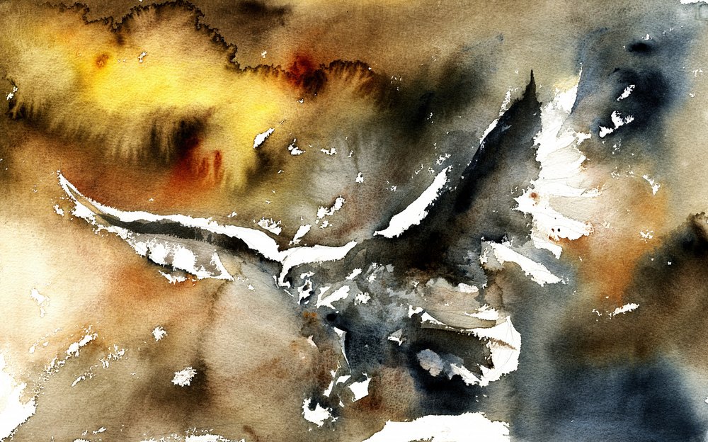 Schwebender Aquarell Adler von RodMacIver