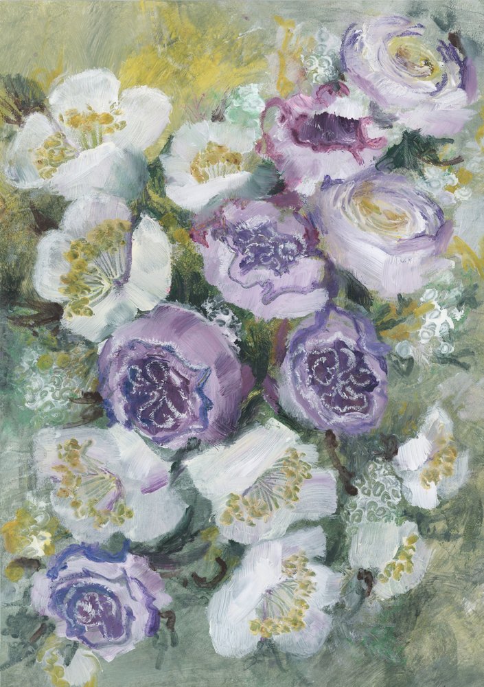 Lavendelweißer Strauß von Rosana Laiz Blursbyai