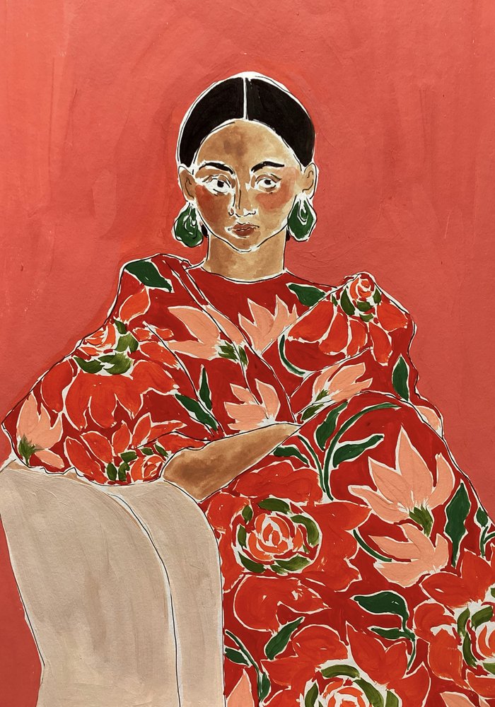 Lebendiges Modeporträt von Rushati Chowdhury