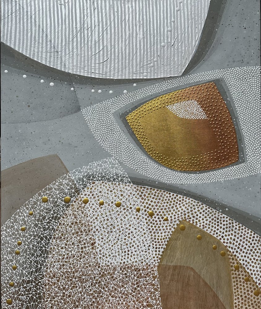 Metallisches Gold-Silber Abstrakt von SAN STARLING