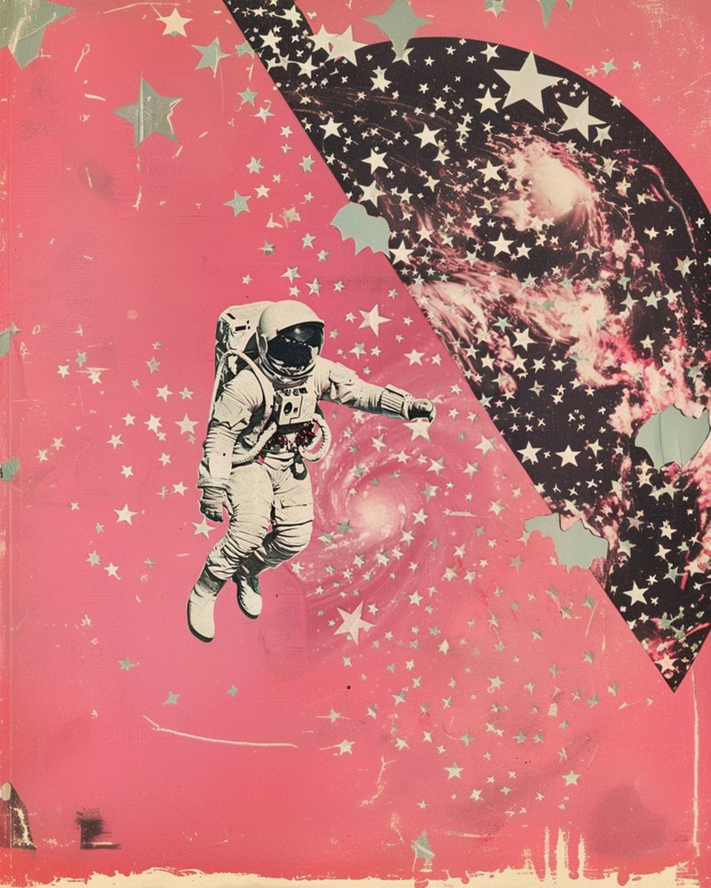 Astronaut Pinke Galaxie von Samantha Hearn