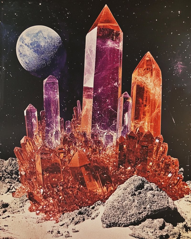 Leuchtende Kristallmondlandschaft von Samantha Hearn