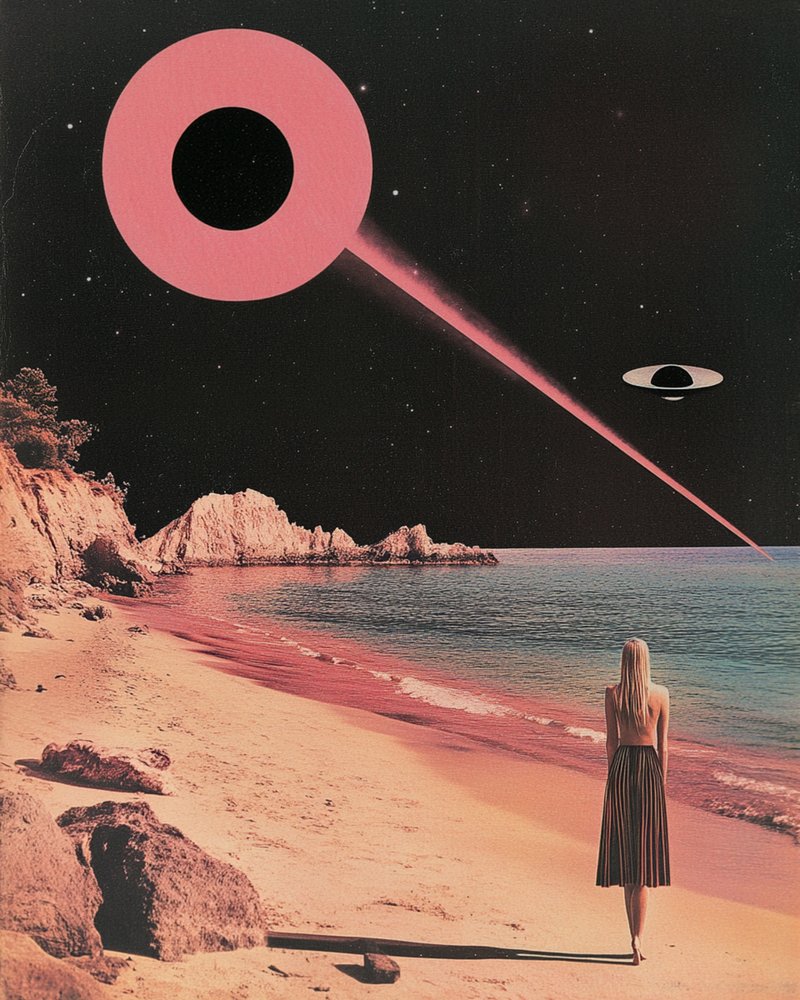 Rosa UFO Strandnacht von Samantha Hearn