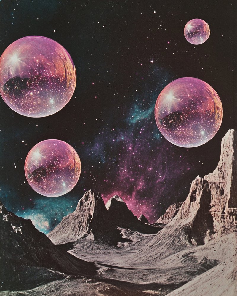 Lila Kugeln Alien-Landschaft von Samantha Hearn