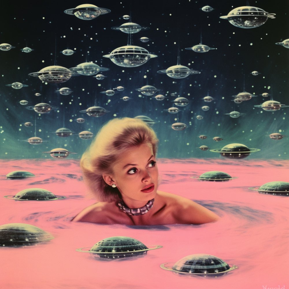Retro Weltraum Mädchen Traum von Samantha Hearn