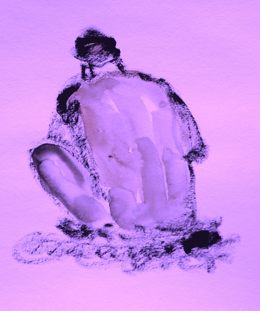 Nachdenklicher Lila Akt von Santhosh ch