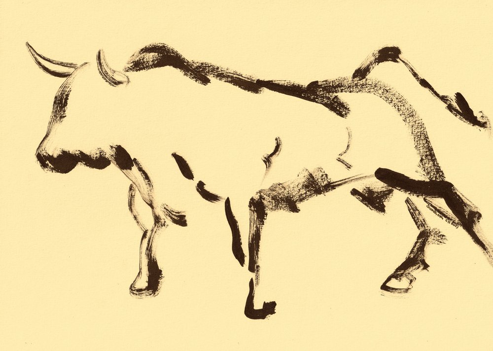 Dynamische Stierskizze von Santhosh ch