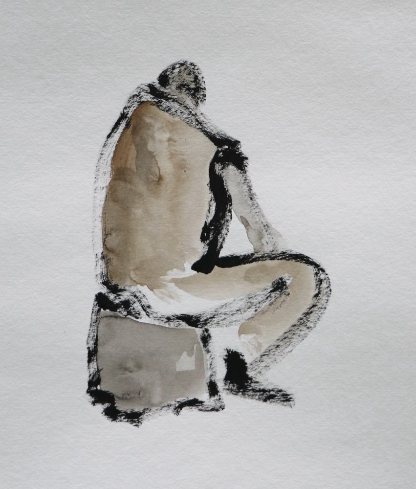 Nachdenkliche sitzende Figur von Santhosh ch