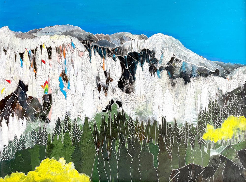 Geometrische Alpenlandschaft von Sarah Fitzgerald