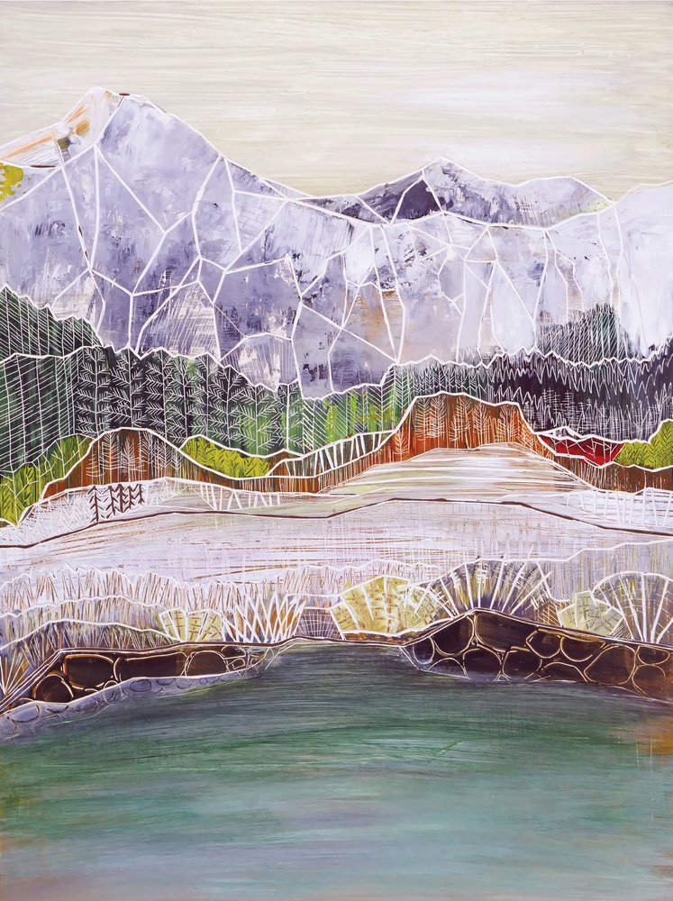 Geometrischer Bergsee von Sarah Fitzgerald