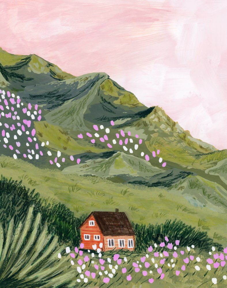 Berghaus Rosa Himmel von Sarah Gesek