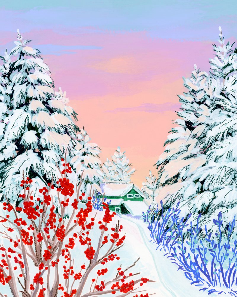 Verschneite Winterhütte von Sarah Gesek