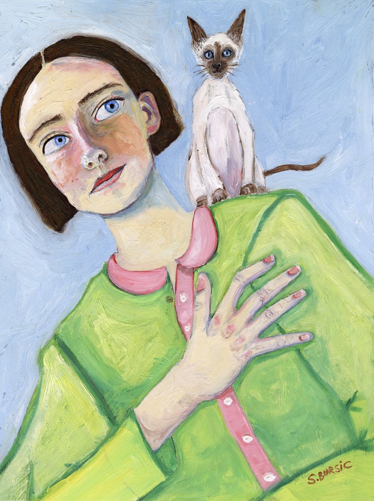Mädchen und Siamese Freund von Sharyn Bursic