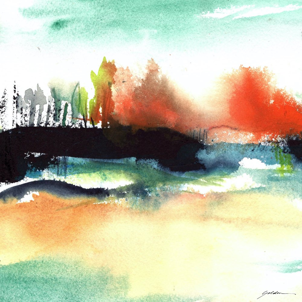 Lebendige abstrakte Landschaft von Sheila Golden
