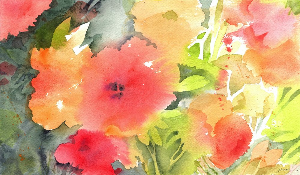 Lebendiger Aquarellgarten von Sheila Golden