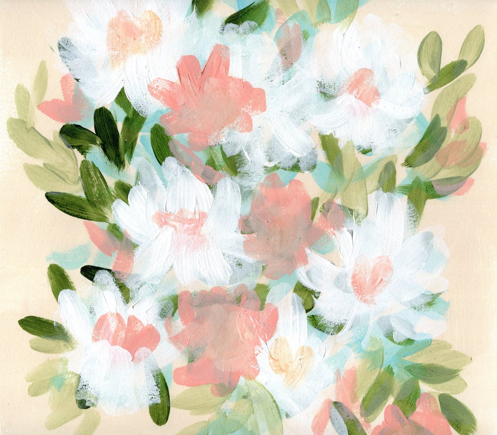 Pastellblumen-Abstrakt von Shelley Hampe