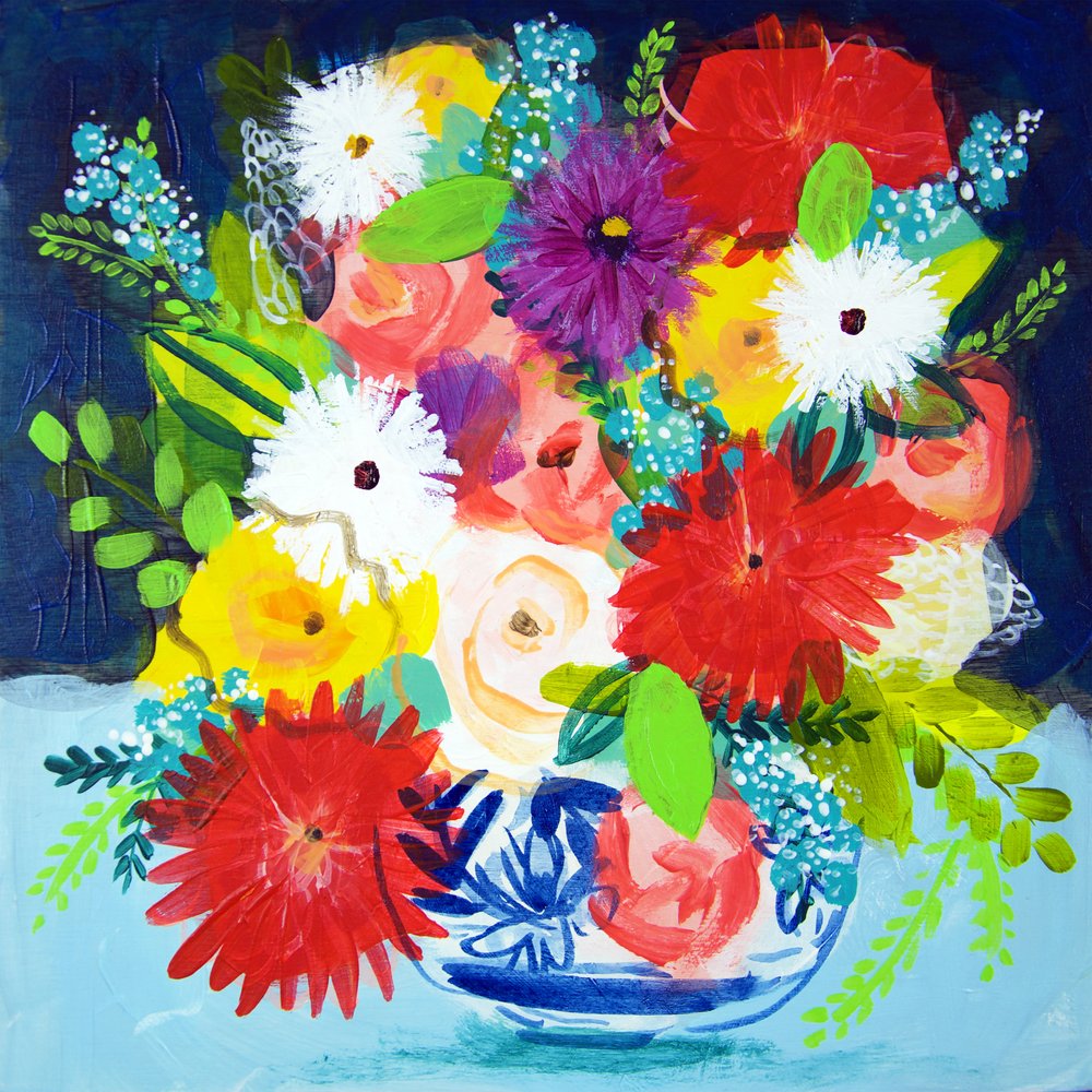 Lebendiges Blumenstillleben von Shelley Hampe