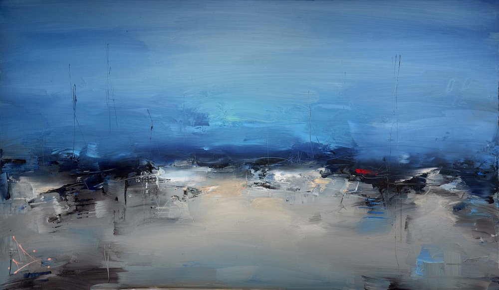 Stimmungsvolle Blaue Landschaft von Stanislav Lazarov