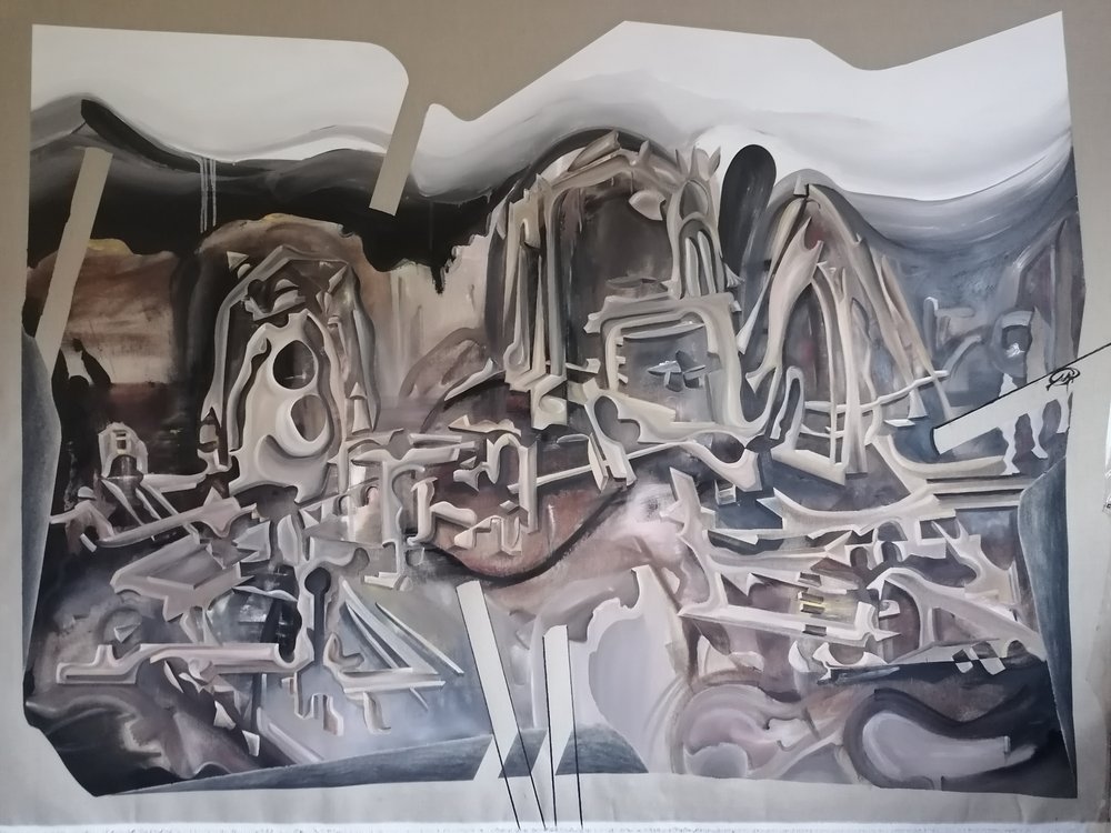 Futuristische Stadtlandschaft Abstrakt von Stefano Mazzolini
