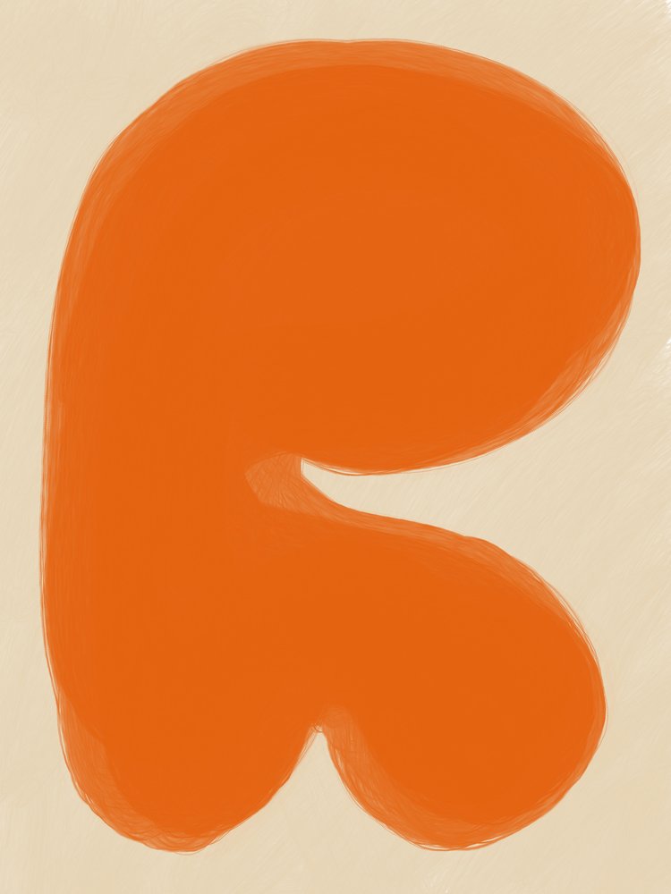 Weiche orange abstrakte Form von Studio Palette