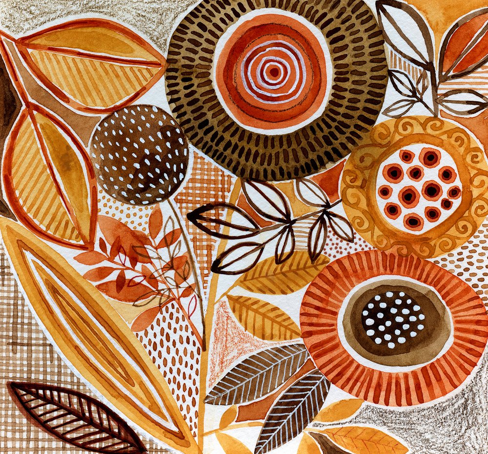 Abstrakte Herbstblumen von Susan Black