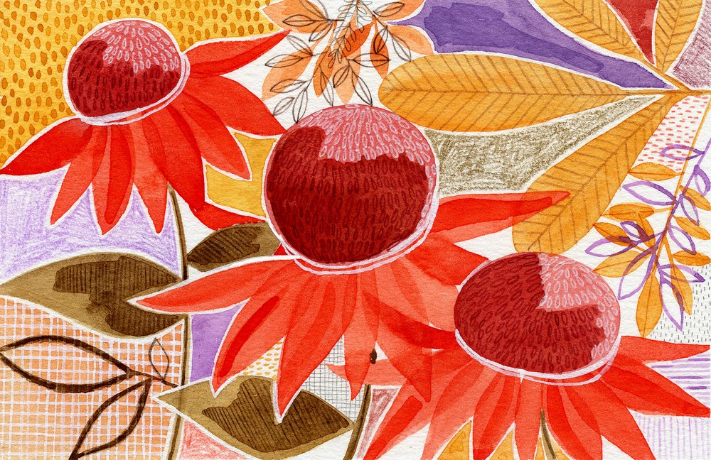 Bunte Herbstblüten von Susan Black