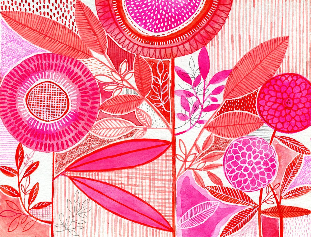 Buntes Blumenabstrakt von Susan Black
