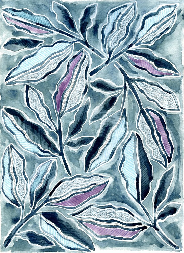 Gedämpfte botanische Blätter von Susan Black