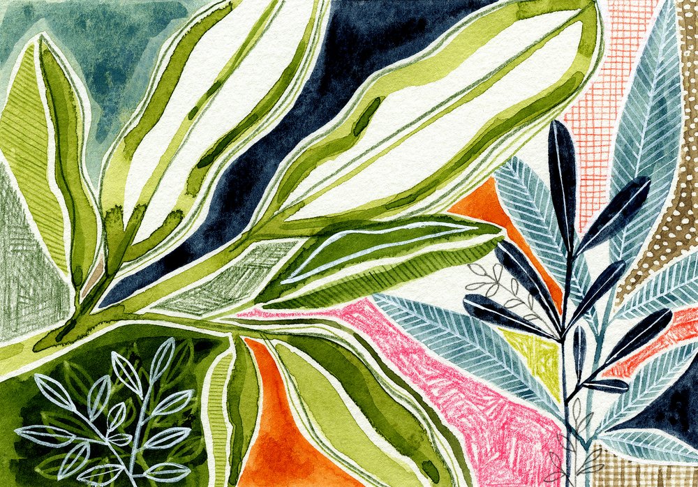 Lebendige botanische Blätter von Susan Black
