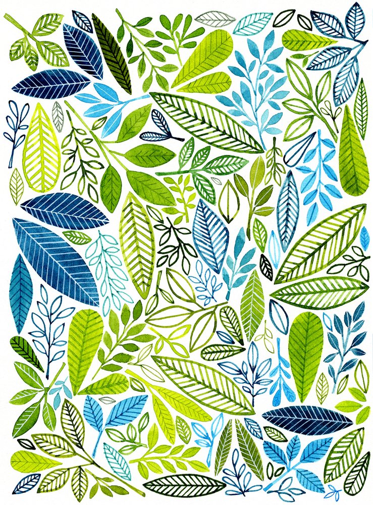 Lebendige Botanische Blätter von Susan Black
