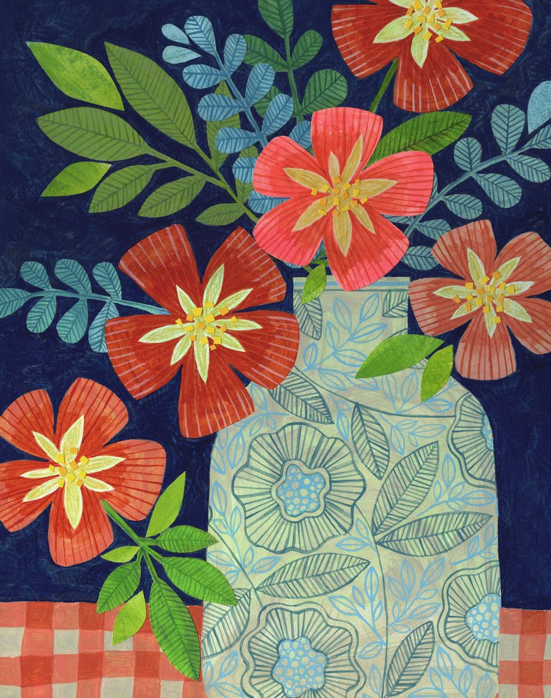 Lebhafte Vasenblumen von Susan Black
