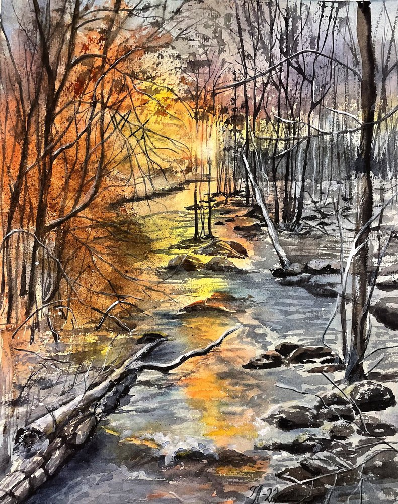 Herbst-Winter-Bach von Tanya Lundmark