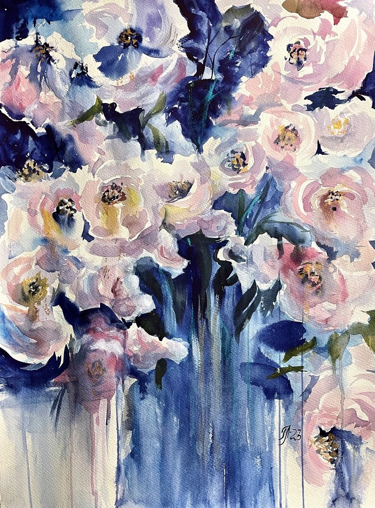 Blaues Blütenrot von Tanya Lundmark