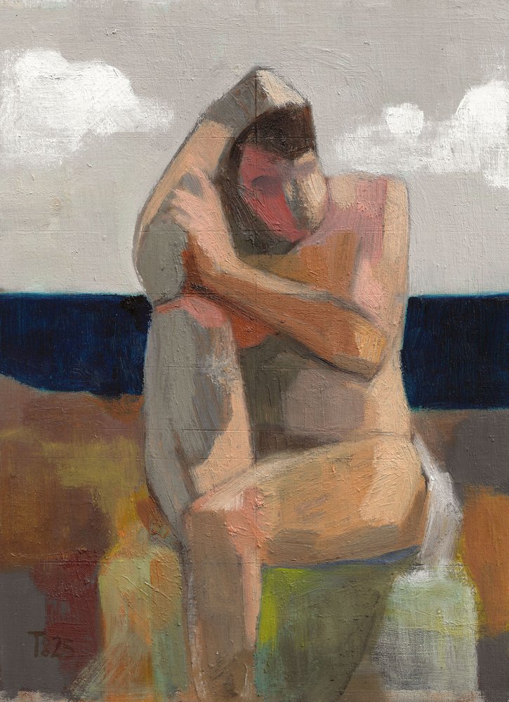 Kontemplative Strandfigur von Tore Bahnson