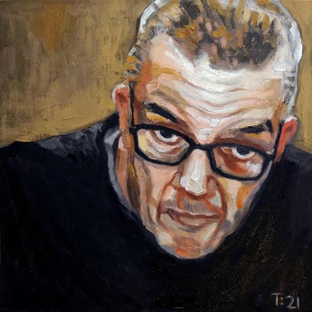 Mann mit Brille Gemälde von Tore Bahnson