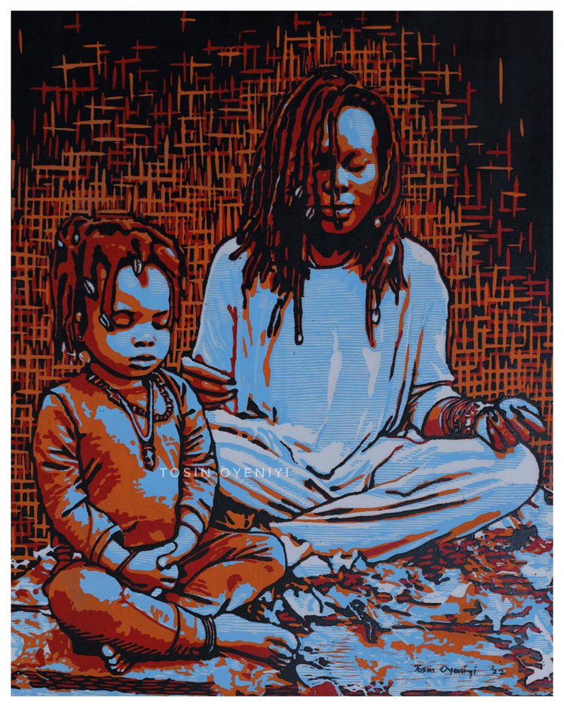 Friedliche Mutter-Kind von Tosin Oyeniyi